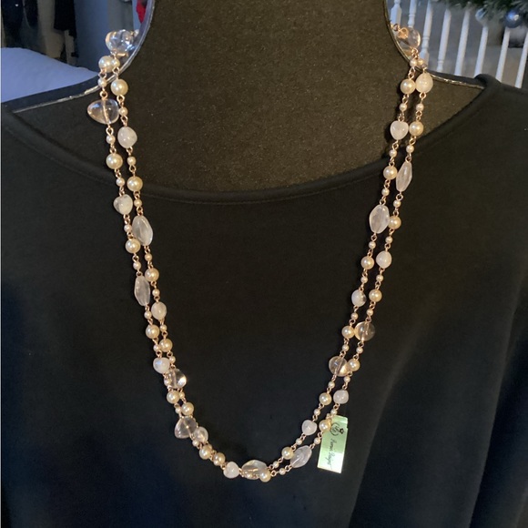 NWT Primrose necklace in rose gold with glass beads. 15 to 30 inches long. - Picture 2 of 7